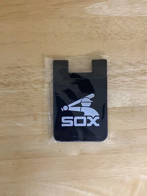 MLB Chicago White Sox Silicone Credit Card Holder Cell Phone Wallet Pocket Black - Image 1 of 2