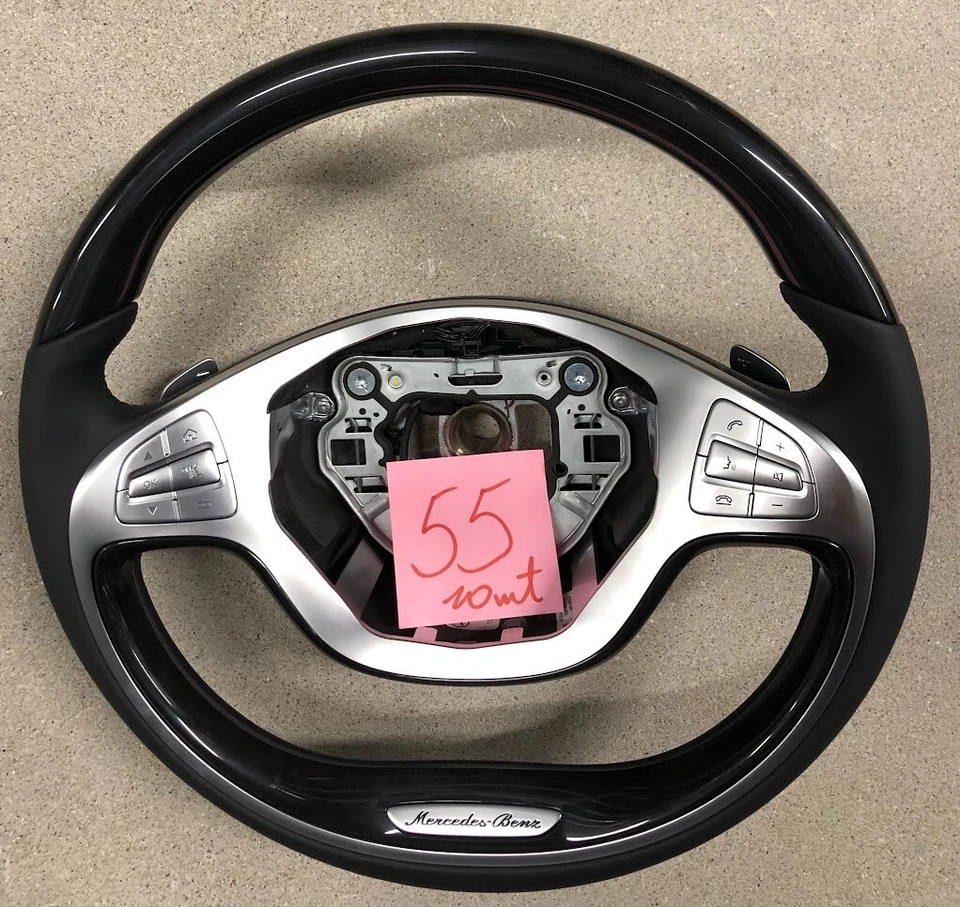 Volante Mercedes-Benz Clase S W222 S550 S63AMG negro madera y cuero # 55 Foto 1 de 1