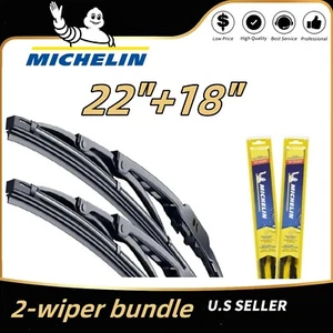 Matched Set of 2 Wipers 22"+18" Michelin Wiper Blades - 32-220 32-180 - Picture 1 of 12