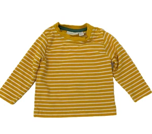 Jojo Maman Bebe Baby Unisex 0-3 Months Yellow Striped Long Sleeve Shirt - Picture 1 of 4