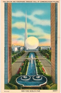 Esposizione Mondiale di New York 1939 Trylon & Perisphere Hall of Communications New York City - Foto 1 di 2