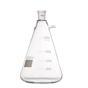 2000ml,24/29,Glass Filtering Flask,2L,Lab Filtration Bottle,10mm Vacuum Adapter - Picture 1 of 5