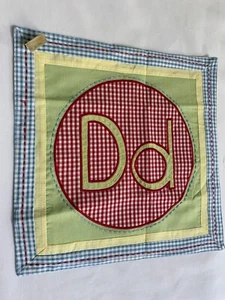 Pottery Barn Kids Quadratisches Tischset 12" Block "D" Mehrfarbig Gingham Etikett * Ersatz - Bild 1 von 9
