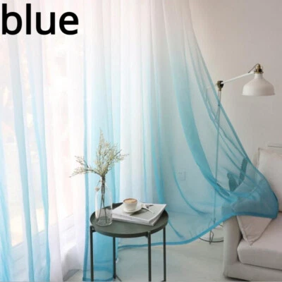 Mesh Window Curtain Drape Fabric Sheer See Through Sold By Metre Gradient Color - Image 1 of 4