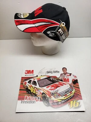 AUTOGRAPHED GREG BIFFLE 3M ROUSH FENWAY RACING NASCAR BALL CAP HAT! NEW! & Print - Image 1 of 4