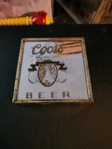 Vintage Coors Extra Dry Small Beer Mirror 4.5X4.5 - Picture 1 of 2