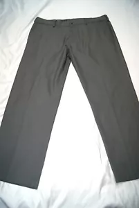 haggar cool 18 golf pants men's 38x30 gray straight fit stretch waist flat front - Picture 1 of 7