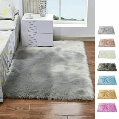 Schlafzimmer Kunstfell Teppich Fellimitat Fellteppich Bettvorleger Schaffell DHL - Bild 1 von 4