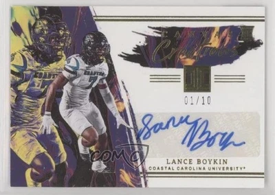 2023 Panini Chronicles Draft Picks Gold /10 Lance Boykin #CC-LBO Auto - Image 1 of 2