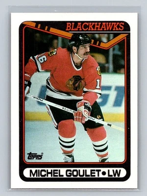 1990-91 Topps #329 Michel Goulet Chicago Blackhawks - Image 1 of 2