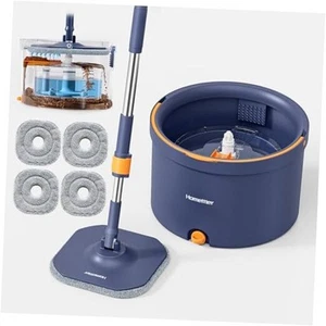 Mop and Bucket Set with 4 Microfiber Mop Pads, Spin Mop with Dirty/Clean Water - Picture 1 of 7