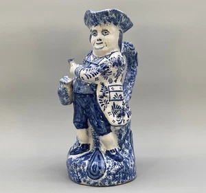 X. Jarra Toby grande holandesa del siglo XIX Delft azul y blanca esmaltada en estaño alrededor de 1890 - Imagen 1 de 21