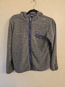 Patagonia Deep Pile Fleece Hoodie Hoody Jacket Full Zip Grey Women’s Size XLarge - Picture 1 of 13