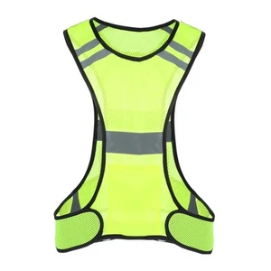 Reflective Running Vest Large Pocket High Visibility Walking Gear Night - Picture 1 of 24