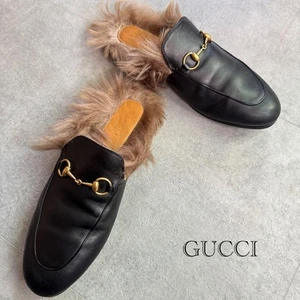 Zapatillas planas GUCCI Horsebit Princetown talla 39 cuero negro broca dorada - Imagen 1 de 24