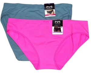 Maidenform Womens 2-Pack Bikini Underwear Panty Nylon Blend Pink Blue Size 2XL 9 - Picture 1 of 4