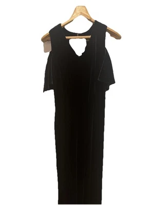 Karl Lagerfeld Womens  Jumpsuit Size 4 Blue Velvet Short Sleeve - Image 1 of 4