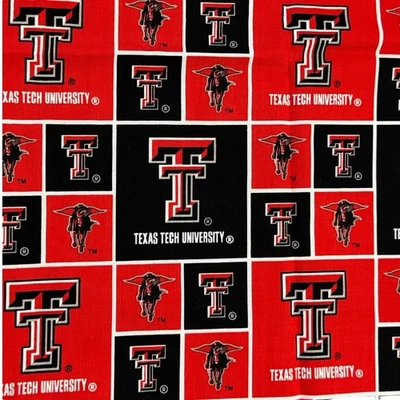 Texas Tech University TTU Red Raiders Logo Cotton Fabric Remnant For Crafting - Image 1 of 4