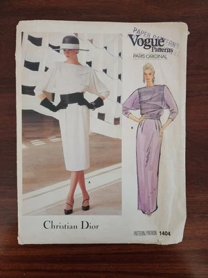 RARE NEW Vintage Vogue Paris Originals Christian Dior 1404 Pattern UNCUT Size 10 - Image 1 of 4