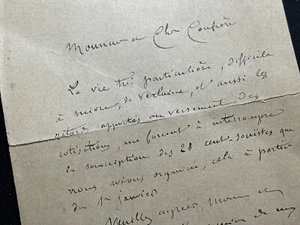 🌓Adrien Remacle lettre autographe signée Paul Verlaine 1893 Revue Contemporaine - Foto 1 di 5