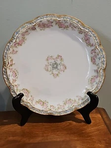 Plato de almuerzo Haviland Limoges Double Gold Schleiger 271A Rose Swags 8,5" - Imagen 1 de 7