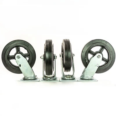 CREATIVE INDUSTRIAL SALES 8" x 2" HEAVY DUTY Swivel Caster w/ Rubber Wh/ Steel Hub (4) 600lb each Tool Box