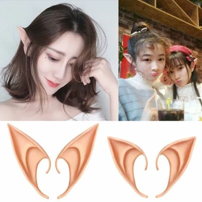 Elf Ears Pixie Fairy Pointed Tips BFG Cosplay Adult Flesh Nude Party Fancy Dress - Image 1 of 4