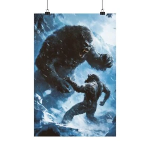 Póster Hombre Lobo vs. Sasquatch - Póster de Batalla Críptida para Fans de Mitos y Criaturas - Imagen 1 de 13