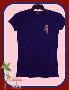 NUEVO 34 Busto Azul Junior y Mujer BETTY BOOP Playa Bordado Camiseta Pullover - Imagen 1 de 7