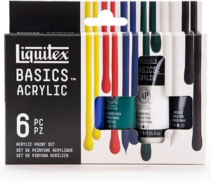 Liquitex BASICS 6 Tube Acrylic Paint Set, 22ml, 0.7 Fl Oz (Pack of 6), Multi - Picture 1 of 4