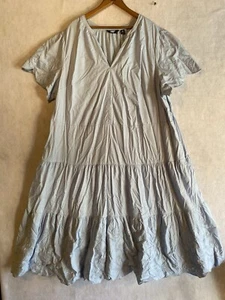 Land’s End 3XL White Blue Flowy Beachy Boho Long Tiered Summer Dress NEW - Picture 1 of 9