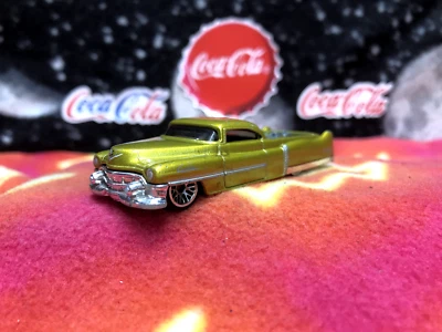 Cadillac Hot Wheels 1953 personalizado anticongelante verde/amarillo B27 diecast Foto 1 de 4