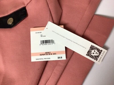 Nuevo $89 ANNE KLEIN Blush Pull-On Slim Pantalón al Tobillo Imitación Cuero Bolsillos Talla 2 Foto 1 de 4