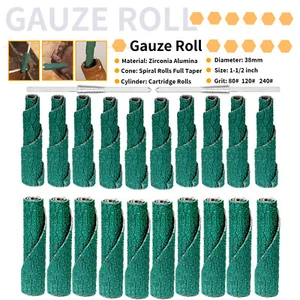 50Pcs 38mm Sanding Cartridge Spiral Roll Cone Engine Abrasive For Polishing Kit - Picture 1 of 11
