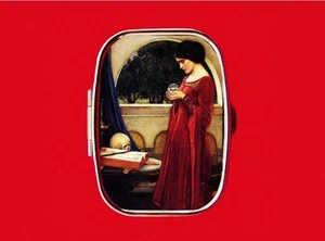 RENAISSANCE KRISTALLKUGEL FRAU METALL PILLENDOSE ETUI - Bild 1 von 2