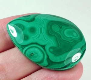 89Ct Natural Bulls Eye Green Malachite Faceted Undrilled Pendant SMAg252 - Picture 1 of 3