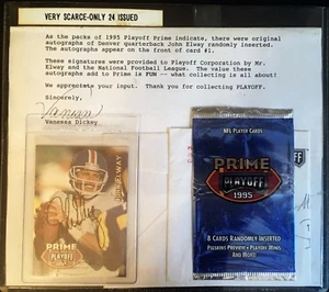 *ULTRA RARE* 1995 Playoff Prime JOHN ELWAY Autographed Card #1 w/ Letter! SICK! - Picture 1 of 3