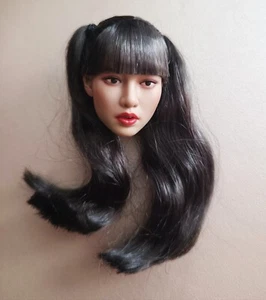 1/6 Female Head Sculpt Black Long Hair for 12" PHICEN Figure Body Model Doll New - Picture 1 of 4