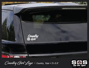 Country Girl Ventana Letras Parabrisas Gráficos Vinilo Calcomanía Flor EE. UU. América - Imagen 1 de 2
