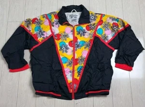 Casual Isle Jacket Women's Medium Vintage Fliral Full Zip Windbreaker 80's - Picture 1 of 8