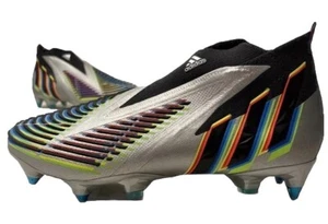 Adidas Herren 10 Predator Edge+ SG Fußball Stollen Schnürschuhe Silber HR1570 NEU - Bild 1 von 6