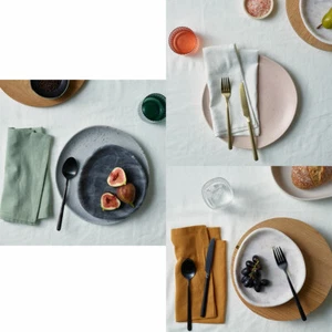 Set of 4 Vintage Washed Linen Cotton Napkins 50 x 50 cm by Vintage Design Hom... - Picture 1 of 5