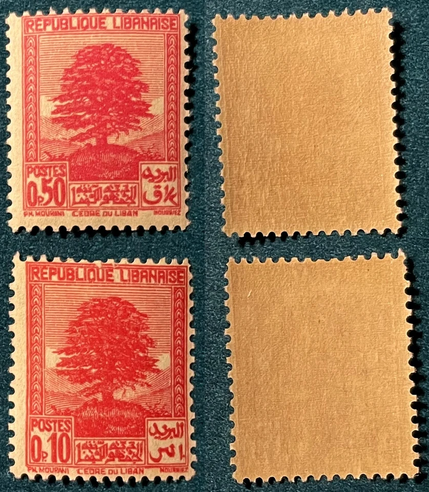 Lebanon 1937 10 & 50 piastre Tree Sc-137 & 138 MNH OG #BR1 - US Seller - Image 1 of 1