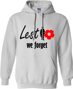 Lest We Forget Hoodie Poppy Flower Remembrance Day British Armed Forces War - Picture 1 of 16