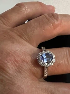 JTV Blue Tanzanite Rhodium Over Sterling Silver Ring 2.19ctw Size 9 #CTB979 - Picture 1 of 4