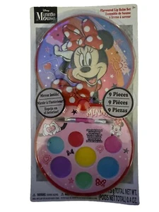 Disney Minnie Mouse Flavored Lip Balm Set 9 PC Set Compact W/Mirror New - Picture 1 of 2