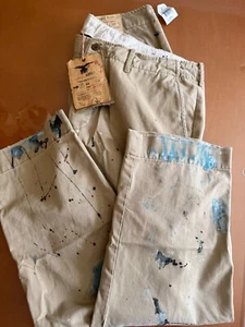 Ralph Lauren Paint Splatter Distress Military Chino (button fly) Pants 38 X 30 - Picture 1 of 14
