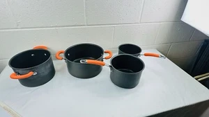 Rachael Ray Brights Hard Anodized Cookware Set Non-Stick Set Of 4 - Picture 1 of 13