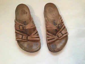 Birkenstock Granada Soft Footbed Brown Oiled Leather Sandals Sz EUR 36 US L5 - Picture 1 of 8