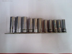 Snap On 3/8" Drive 11 Pc Metric Deep 6 Pt Socket Set 9MM--19MM BUY IT NOW OBO - Foto 1 di 13
